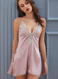 LACE SILK SATIN FACE HOME CLOTHES PAJAMAS