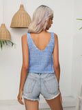 TWISTED V-NECK KNITTED SUSPENDER VEST