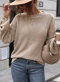 FASHION LONG SLEEVE HOLLOW ROUND NECK SWEATER