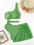 GREEN TWO-PIECE MESH BIKINI SET