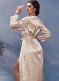 SEXY ROBE FEMALE SILK BATHROBE PAJAMAS