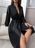 SEXY LONG ROBE SILK BATHROBE