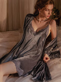 SEXY VELVET DEEP V SLIM SLING NIGHTDRESS