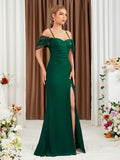 Sparkle Dark Green Sequin Sheath Prom Dress With Slit