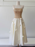 Sparkling Gold Sequin Strapless Party Dress