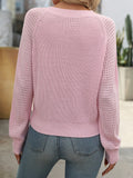 Hollow V-neck Long-sleeved Sweater