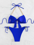 SOLID COLOR SEXY BIKINI SWIMSUIT