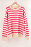 Pullover Striped Round Neck Shirt Sweater