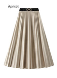 High Waist Flocked Pleated Skirt