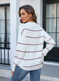 Women Striped Turtleneck Sweater