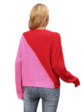 Fuchsia Pullover Loose Sweater