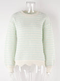 Round Neck Openwork Pullover Sweater