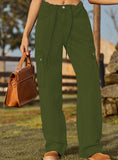 TROUSERS ADJUSTABLE DRAWSTRING PANTS JEANS