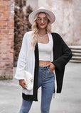 Medium and Long Loose Contrast Color Sweater