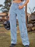 MULTI-POCKET OVERALLS TROUSERS JEANS