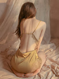 SEXY ICE SILK BACKLESS NIGHTDRESS