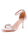 THIN HEEL CRYSTAL YELLOW DIAMOND WEDDING SHOES