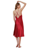 SOLID COLOR CROSS STRAP NIGHTDRESS