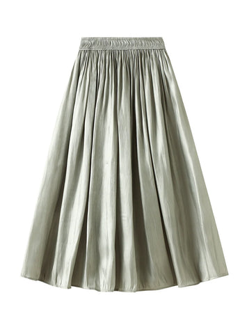 High Waist Slim Pleats Skirt