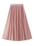 High Waist Pleated Gauze Skirt