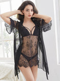 LACE CHEST PAD THREE-PIECE SUSPENDER NIGHTDRESS