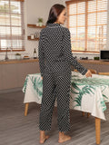 FASHION POLKA-DOT LONG-SLEEVED PAJAMAS SUIT