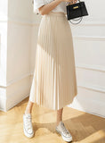 High Waist and Long Slim Pleated Skirt