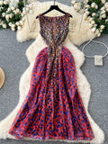 Leopard Print Vibrant Patterned Maxi Dress