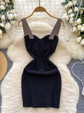 Sweetheart Ruched Modern Gray Black Dress