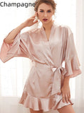 ICE SILK SATIN BATHROBE HOME CLOTHES