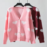 Love Heart Single-breasted Loose Sweater