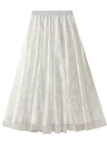 Women Beaded Lace Gauze Skirt