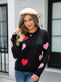 Love Round Neck Knitted Pullover Sweater