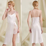 LACE BACKLESS SPLIT HOME NIGHTGOWN