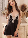 LACE SILK SATIN FACE HOME CLOTHES PAJAMAS