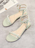 PEARL FLAT BOTTOM GLADIATOR SANDALS