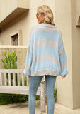 Loose V-neck Splicing Pullover Sweater