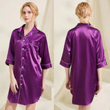 LOOSE SILK PAJAMAS V-NECK NIGHTGOWN