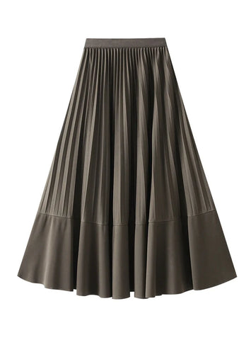 Pleated High Waist Slim Skirt