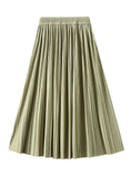 Medium and Long A-line Pleated Skirt