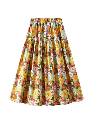 Elastic Waist Holiday Print Slim Skirt