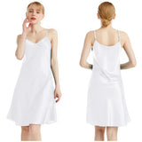 SATIN SLIM STRAP V-NECK SUSPENDER NIGHTDRESS