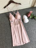 SEXY SILK ICE SILK LACE NIGHTDRESS