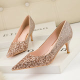 POINTED GRADIENT SEQUINED SHOES