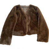 Mink-like ladies short fur coat