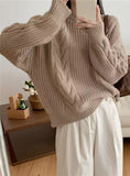 Thick twist pullover loose knit sweater