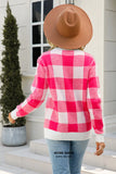 Long Sleeve Round Neck Plaid Sweater