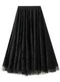 Women Beaded Lace Gauze Skirt