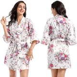 LOOSE SATIN SILK PRINTED SHORT NIGHTGOWN