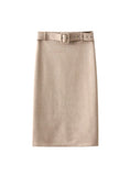 Buttock-wrapped Woolen Skirt With Split Back